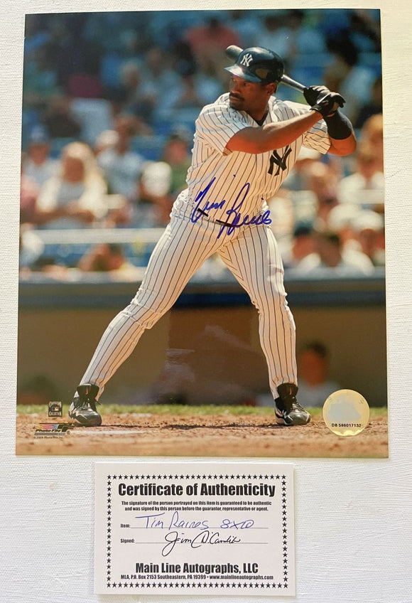 Tim Raines Signed Autographed Glossy 8x10 Photo - New York Yankees