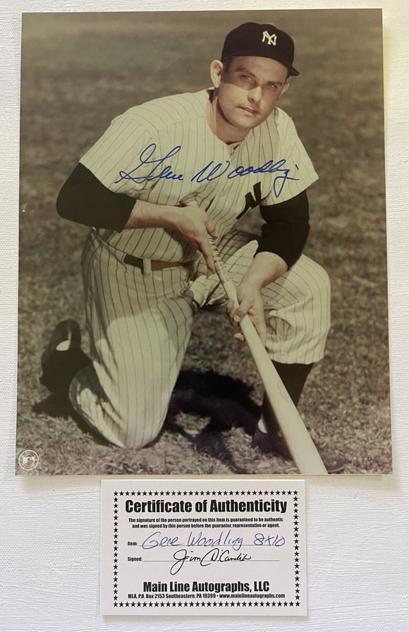 Gene Woodling (d. 2001) Signed Autographed Glossy 8x10 Photo - New York Yankees