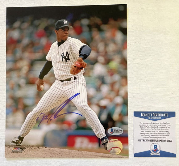 Dwight Gooden Signed Autographed Glossy 8x10 Photo New York Yankees - Beckett BAS Authenticated