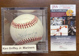 Ken Griffey Jr. Signed Autographed Official American League (OAL) Baseball Seattle Mariners - JSA Authenticated
