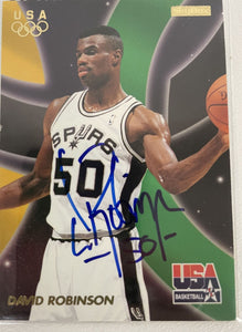 David Robinson Signed Autographed 1996 Skybox USA Basketball Card - COA Matching Holograms
