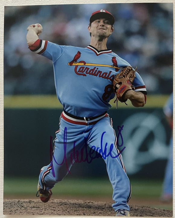 Mike Leake Signed Autographed Glossy 8x10 Photo - St. Louis Cardinals