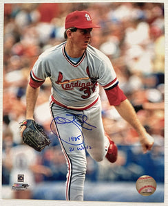 John Tudor Signed Autographed "1985 21 Wins" Glossy 8x10 Photo - St. Louis Cardinals