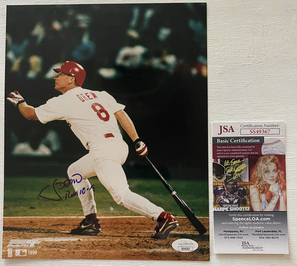 J.D. Drew Signed Autographed Glossy 8x10 Photo St. Louis Cardinals - JSA Authenticated