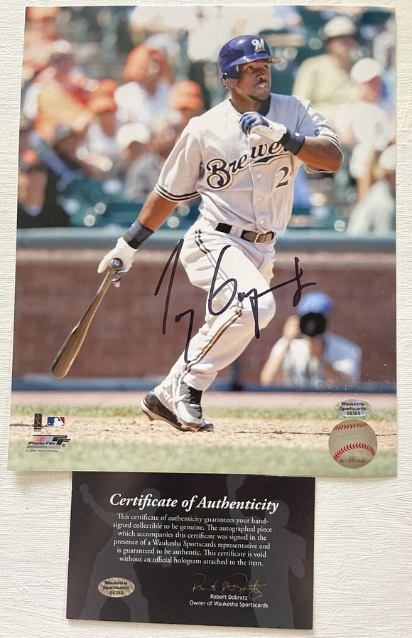 Tony Gwynn Jr. Signed Autographed Glossy 8x10 Photo - Milwaukee Brewers