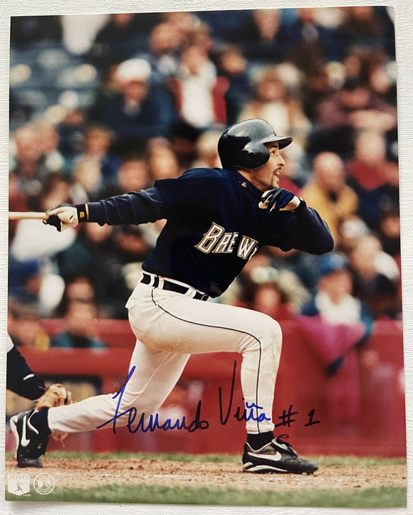 Fernando Vina Signed Autographed Glossy 8x10 Photo - Milwaukee Brewers