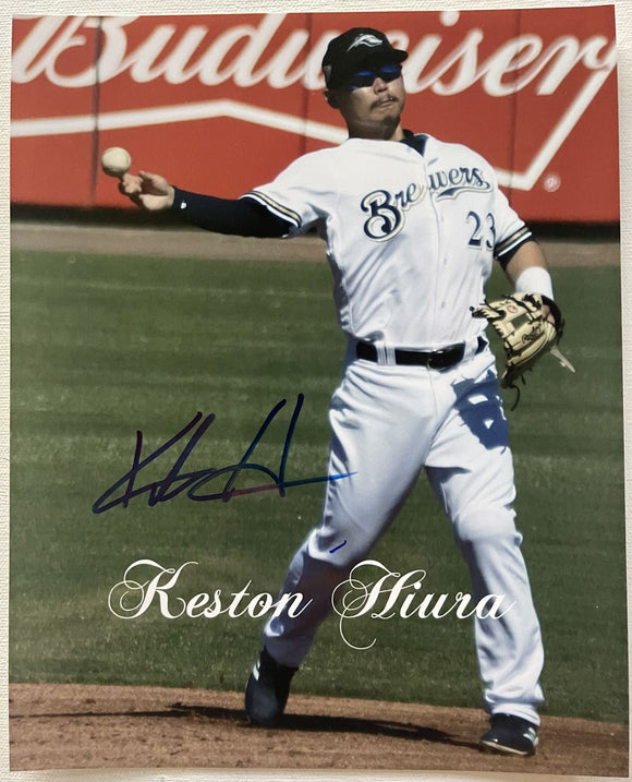 Keston Hiura Signed Autographed Glossy 8x10 Photo - Milwaukee Brewers