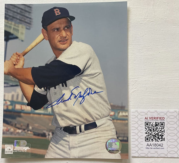 Frank Malzone (d. 2015) Signed Autographed Glossy 8x10 Photo Boston Red Sox - AIV Authenticated