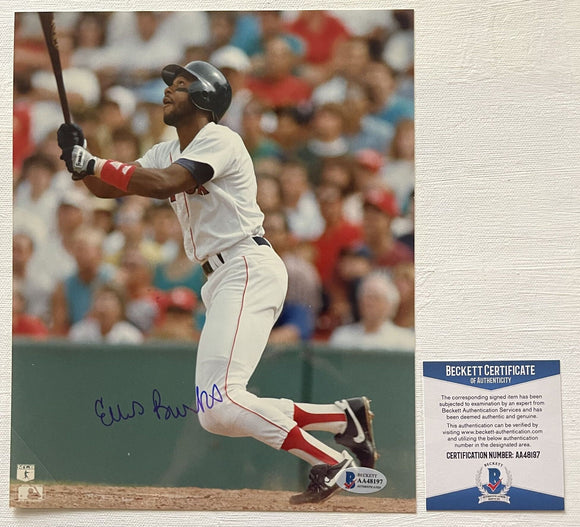 Ellis Burks Signed Autographed Glossy 8x10 Photo Boston Red Sox - Beckett BAS Authenticated