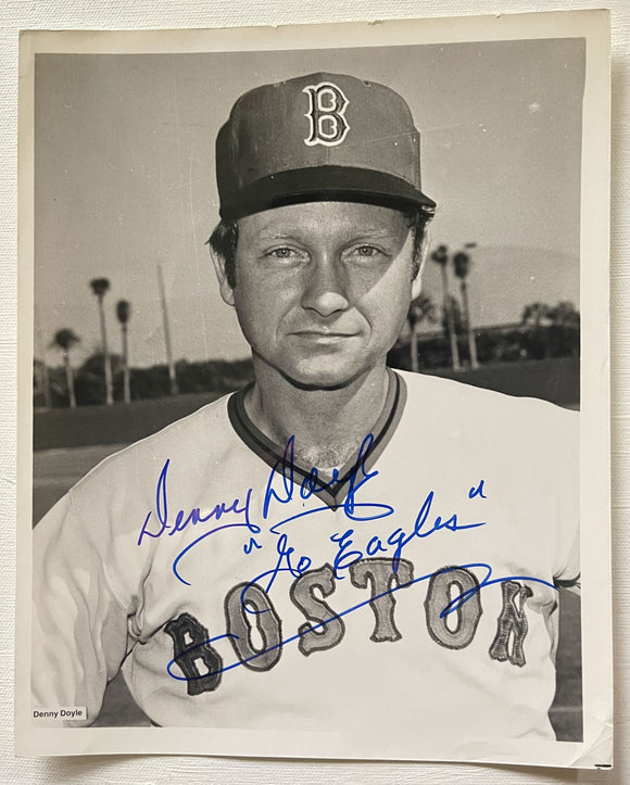 Denny Doyle Signed Autographed Vintage Glossy 8x10 Photo - Boston Red Sox
