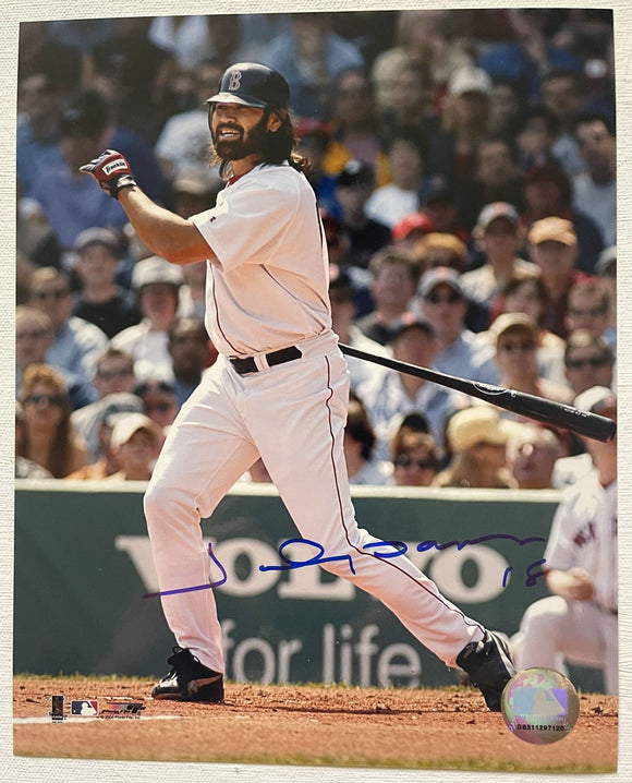 Johnny Damon Signed Autographed Glossy 8x10 Photo - Boston Red Sox