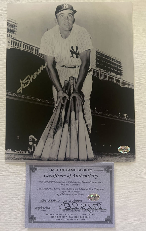 Irv Noren (d. 2019) Signed Autographed Glossy 8x10 Photo - New York Yankees