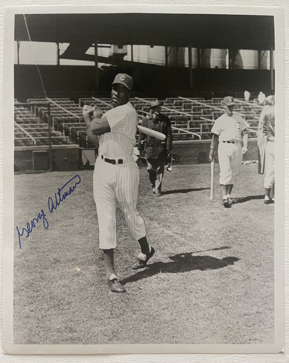George Altman Signed Autographed Vintage Glossy 8x10 Photo - Chicago Cubs