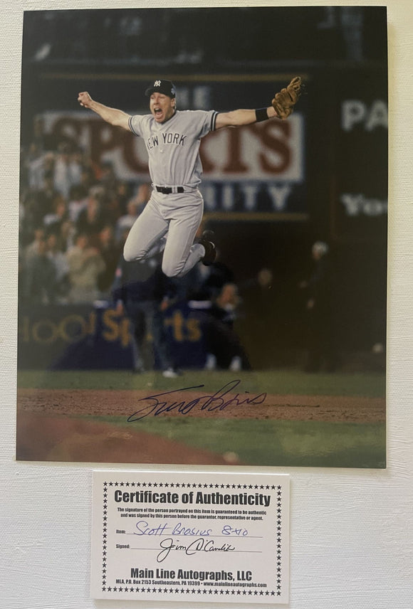 Scott Brosius Signed Autographed World Series Celebration Glossy 8x10 Photo - New York Yankees