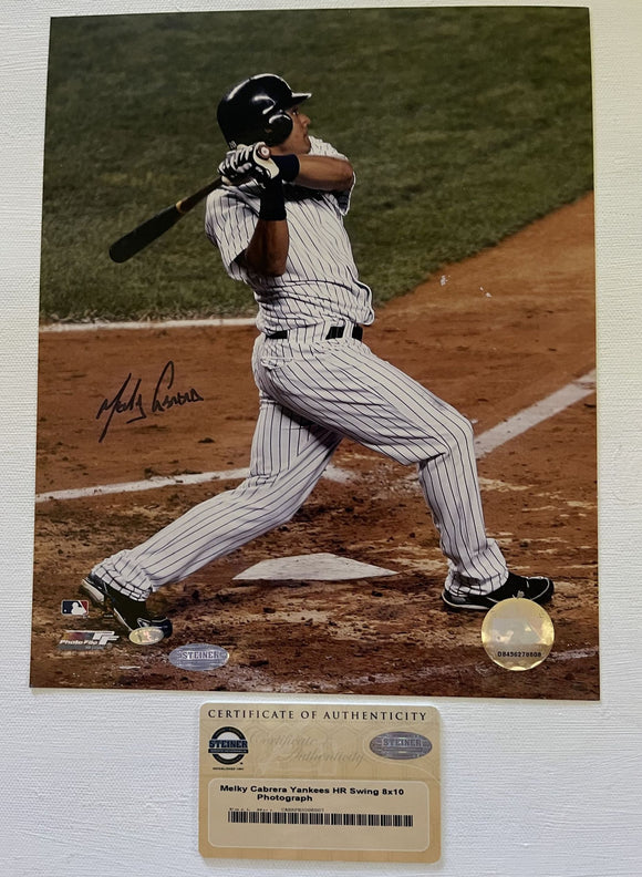 Melky Cabrera Signed Autographed Glossy 8x10 Photo New York Yankees - Steiner Authenticated