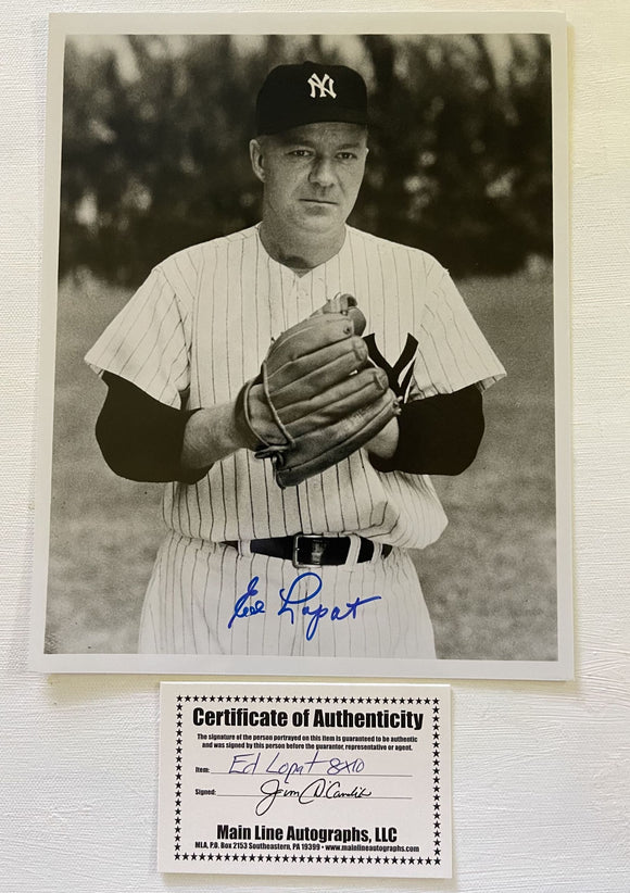 Ed Lopat (d. 1992) Signed Autographed Vintage Glossy 8x10 Photo - New York Yankees