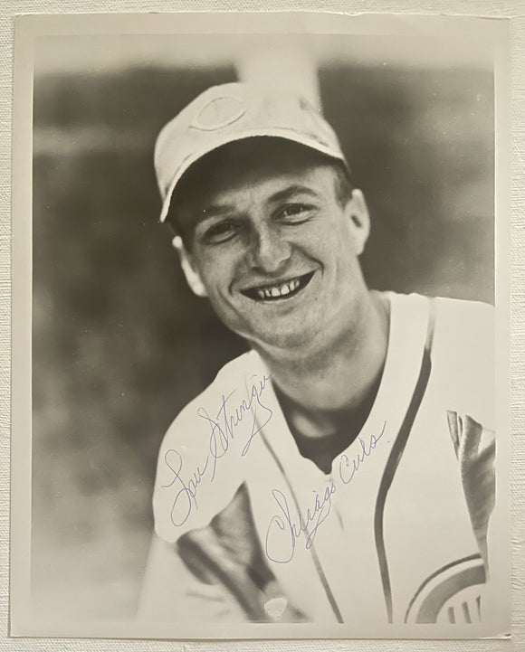 Lou Stringer (d. 2008) Signed Autographed Vintage Glossy 8x10 Photo Chicago Cubs - Stacks of Plaques