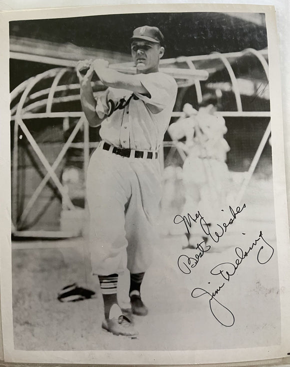 Jim Delsing (d. 2006) Signed Autographed Vintage Glossy 8x10 Photo - Detroit Tigers