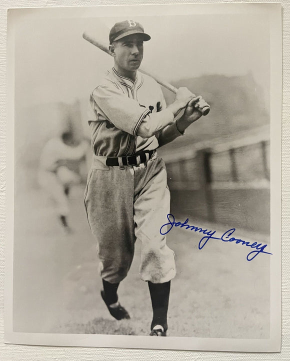 Johnny Cooney (d. 1986) Signed Autographed Vintage Glossy 8x10 Photo - Brooklyn Dodgers