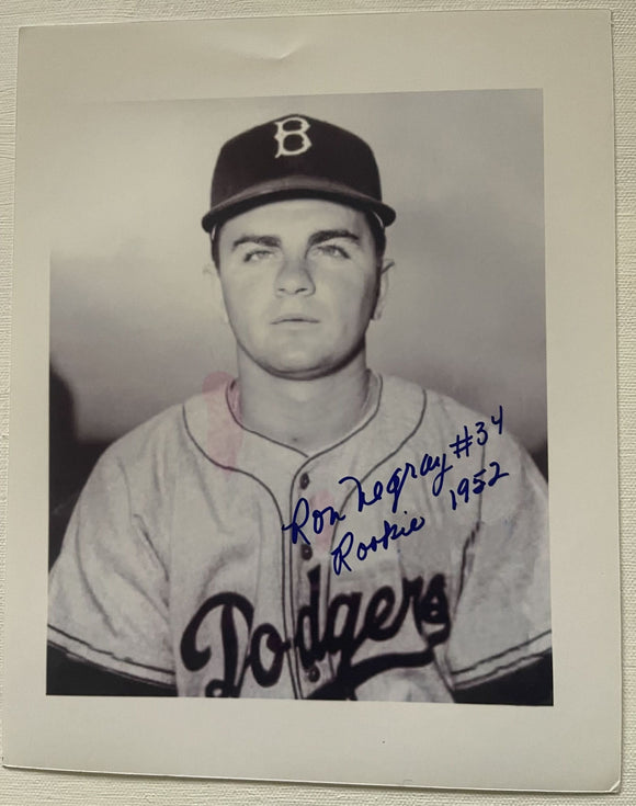 Ron Negray (d. 2018) Signed Autographed Glossy 8x10 Photo - Brooklyn Dodgers