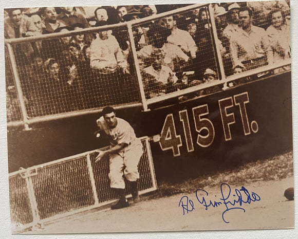 Al Gionfriddo (d. 2003) Signed Autographed 1947 World Series Catch Glossy 8x10 Photo - Brooklyn Dodgers