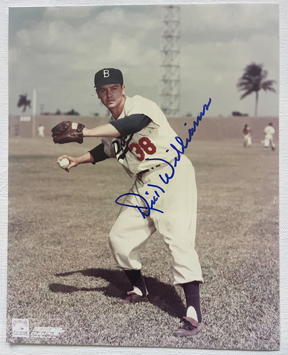Dick Williams (d. 2011) Signed Autographed Glossy 8x10 Photo - Brooklyn Dodgers