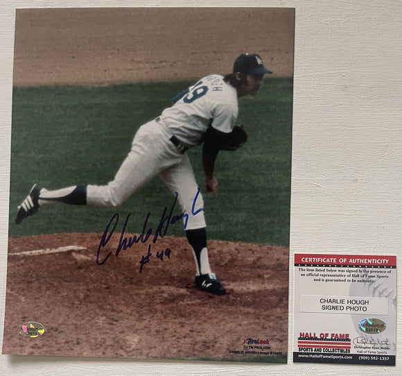 Charlie Hough Signed Autographed Glossy 8x10 Photo - Los Angeles Dodgers