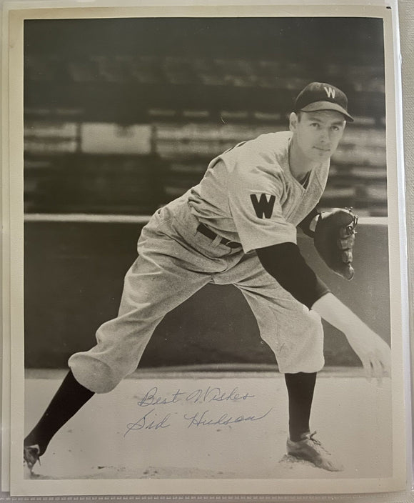 Sid Hudson (d. 2008) Signed Autographed Vintage Glossy 8x10 Photo - Washington Senators