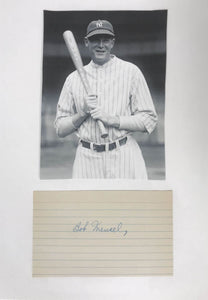 Bob Meusel (d. 1977) Signed Autographed Vintage Signature Card 8.5x11 Display - COA Matching Holograms