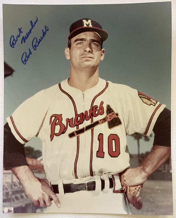 Bob Buhl (d. 2001) Signed Autographed Glossy 8x10 Photo - Milwaukee Braves
