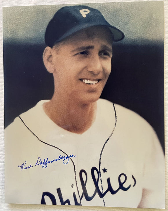 Ken Raffensberger (d. 2002) Signed Autographed Glossy 8x10 Photo - Philadelphia Phillies