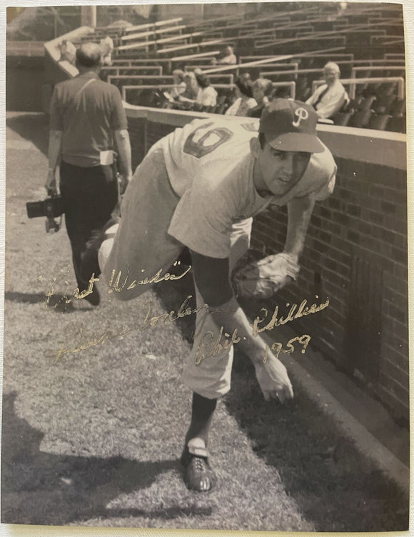 Gene Conley (d. 2017) Signed Autographed Glossy 8x10 Photo - Philadelphia Phillies