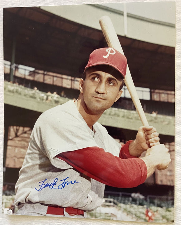 Frank Torre (d. 2014) Signed Autographed Glossy 8x10 Photo - Philadelphia Phillies