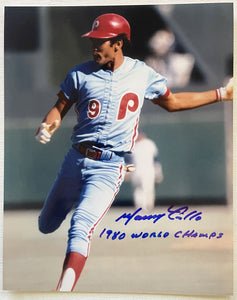 Manny Trillo Signed Autographed "1980 World Champions" Glossy 8x10 Photo - Philadelphia Phillies