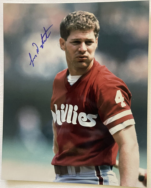 Lenny Dykstra Signed Autographed Glossy 8x10 Photo - Philadelphia Phillies