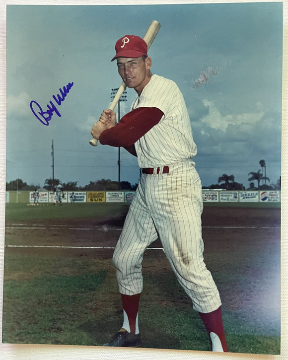 Bobby Wine Signed Autographed Glossy 8x10 Photo - Philadelphia Phillies