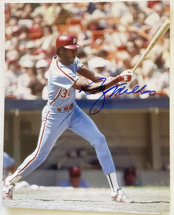 Garry Maddox Signed Autographed Glossy 8x10 Photo - Philadelphia Phillies