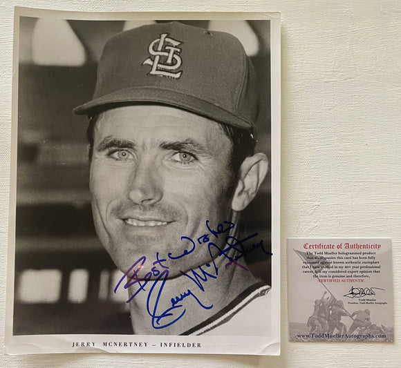 Jerry McNertney Signed Autographed Vintage Glossy 8x10 Photo - St. Louis Cardinals