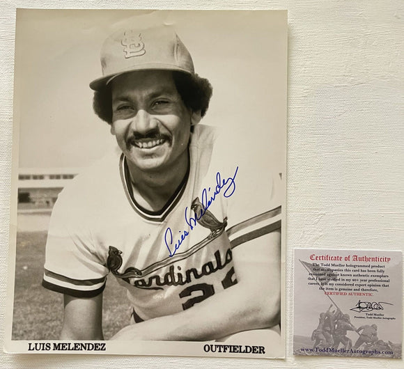 Luis Melendez Signed Autographed Vintage Glossy 8x10 Photo - St. Louis Cardinals