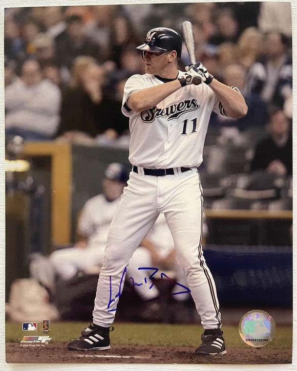 Lyle Overbay Signed Autographed Glossy 8x10 Photo - Milwaukee Brewers