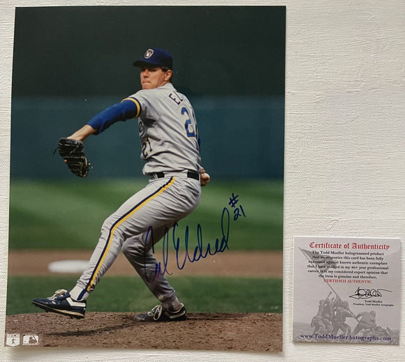 Cal Eldred Signed Autographed Glossy 8x10 Photo - Milwaukee Brewers