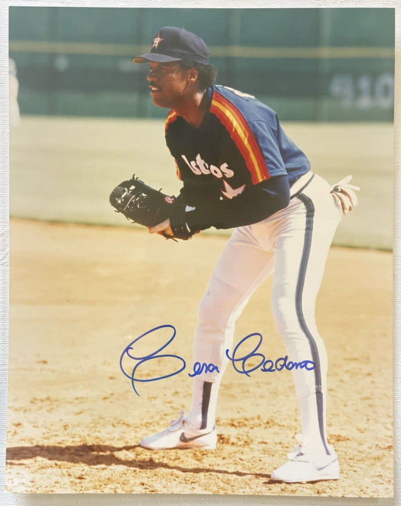Cesar Cedeno Signed Autographed Glossy 8x10 Photo - Houston Astros