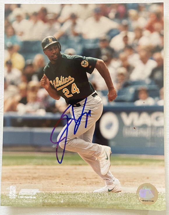 Jermaine Dye Signed Autographed Glossy 8x10 Photo - Oakland A's Athletics