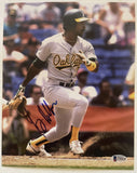 Tony Phillips (d. 2016) Signed Autographed Glossy 8x10 Photo Oakland A's Athletics - Beckett BAS Authenticated