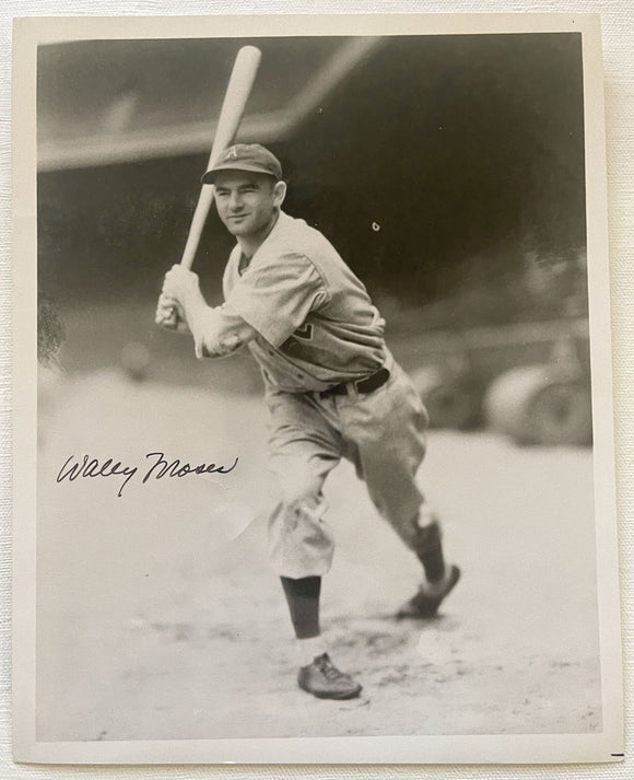 Wally Moses (d. 1990) Signed Autographed Vintage Glossy 8x10 Photo - Philadelphia A's Athletics