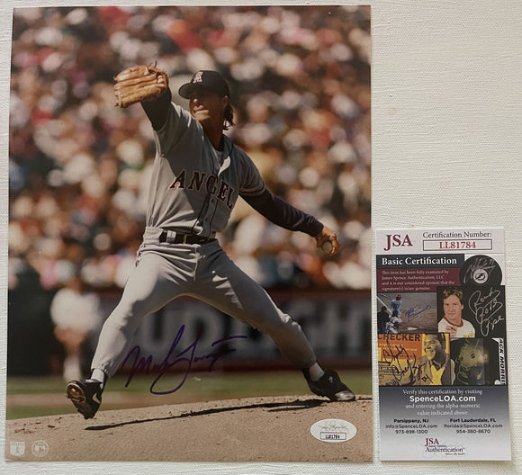 Mark Langston Signed Autographed Glossy 8x10 Photo California Angels - JSA Authenticated