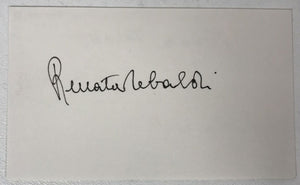 Renata Tebaldi (d. 2004) Signed Autographed 3x5 Index Card Opera Legend - Lifetime COA