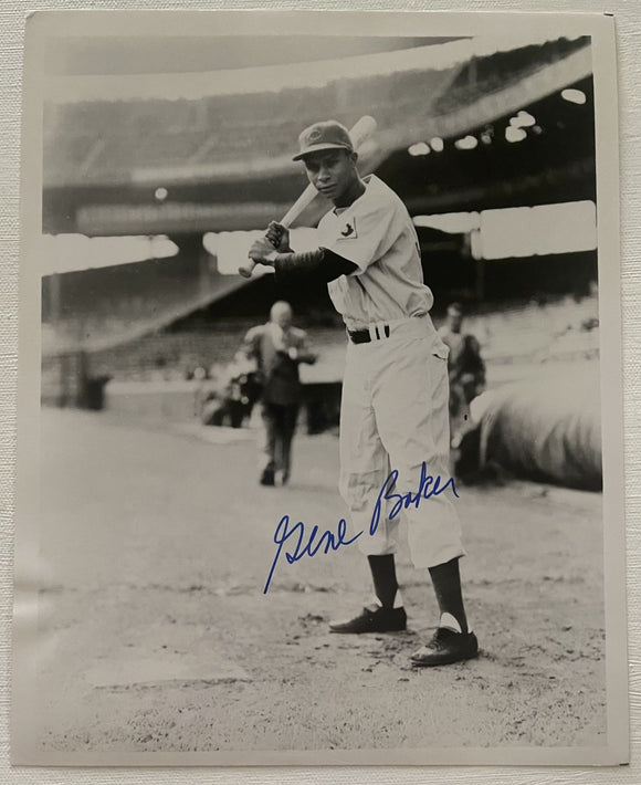 Gene Baker (d. 1999) Signed Autographed Vintage Glossy 8x10 Photo - Chicago Cubs