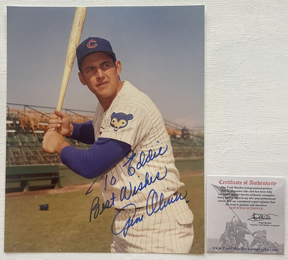 Gene Oliver (d. 2007) Signed Autographed Glossy 8x10 Photo - Chicago Cubs