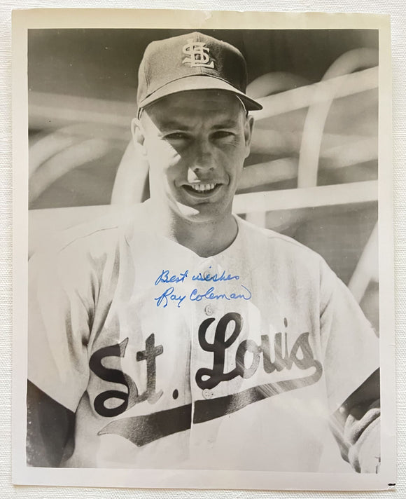 Ray Coleman (d. 2010) Signed Autographed Vintage Glossy 8x10 Photo - St. Louis Browns